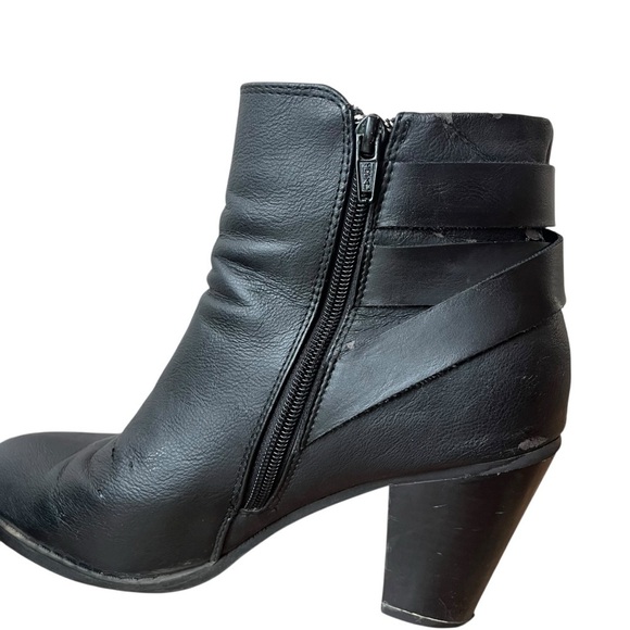 Apt. 9 Black Ankle Boots Size 8.5 – Heeled Booties w/ Buckle Detail Faux Leather - Picture 11 of 16